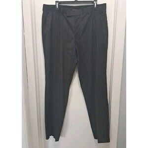 Hugo Boss  Men’s Parker Black  Pinstripe  Cotton  Dress Pants Size 54 IT Stretch